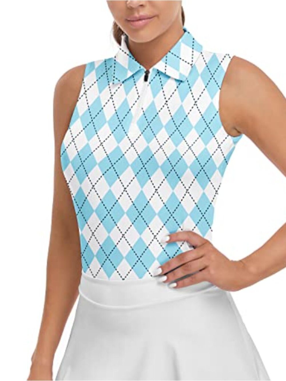Womens Sleeveless Golf Polo Tank Top Moisture Wicking UPF50+ Athletic Fit